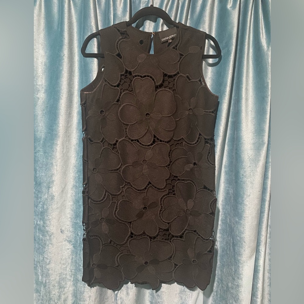 Cynthia Rowley black flower dress